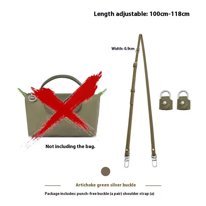 Replacement Crossbody Bag Strap for Longchamp Terra Mini Bag Shoulder Strap Without Punching Modification Bag Accessories: light green