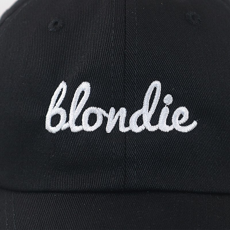100% Katoen Borduren Blondie Baseball Cap Voor Vrouwen Hip Hop Snapback Hoed Vrouwen Mode Dad Hoeden Zwart Sport Cap Unisex