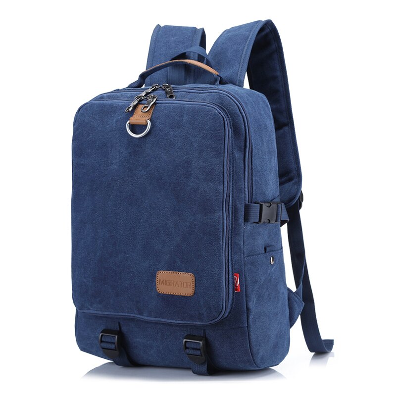 Canvas casual 's laptop ryggsekk merke trend enkel mann reise ryggsekk slitesterk skole bag sport bag gutt: Blå