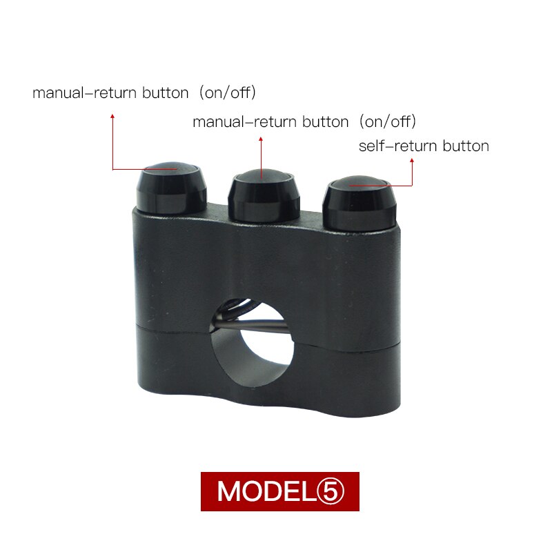 CNC de aluminio de 7/8 ''22mm interruptor para el manillar de la motocicleta, interruptor de montaje para el claxon, luz antiniebla, botón de encendido apagado y apagado: Black 5
