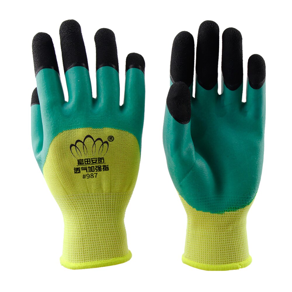Guantes de látex antideslizantes para limpieza del hogar, manoplas coloridas de nailon resistentes al desgaste, para cultivo de plantas, conducción al aire libre, 1 par