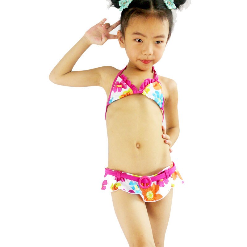 Ms.Shang-bañador Floral para niños de 2 a 8 años, traje de baño de dos piezas para niños, Bikini para niña pequeña, traje de baño para chico