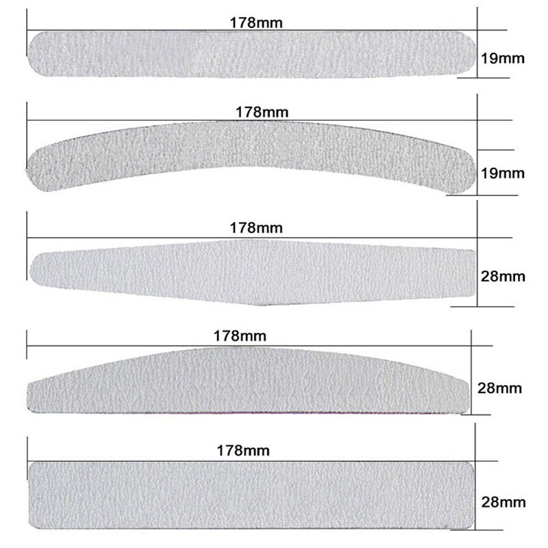 5pcs/Set Nails Files For Manicure 100/180 Thick Boat Sandpaper Durable Nail Buffer Grit Sand Fing Nail Art Tools Accessories