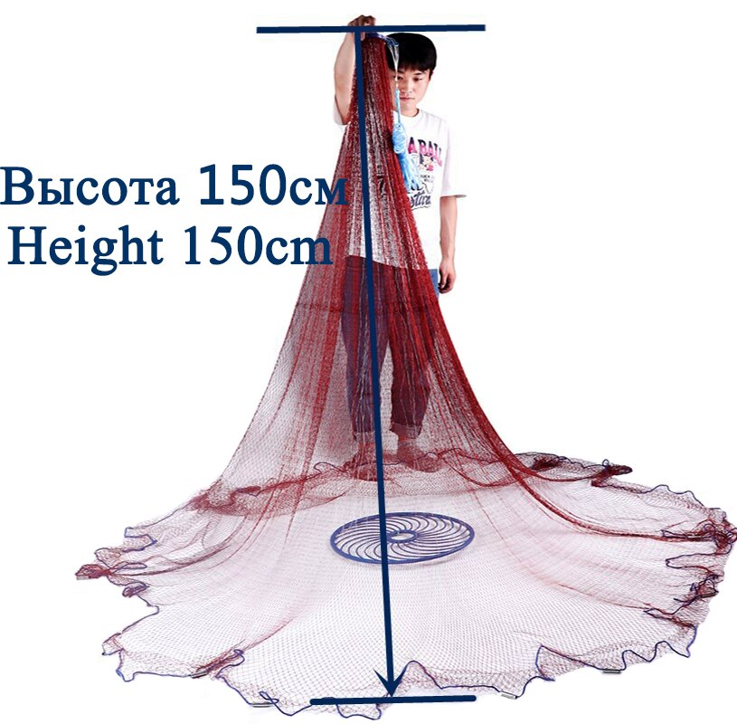 Lawaia Portable Fishing Throw Nets Casting Net Telescoping Outdoor Hand Throw Catch Fish Network with Steel Sinker: Yellow