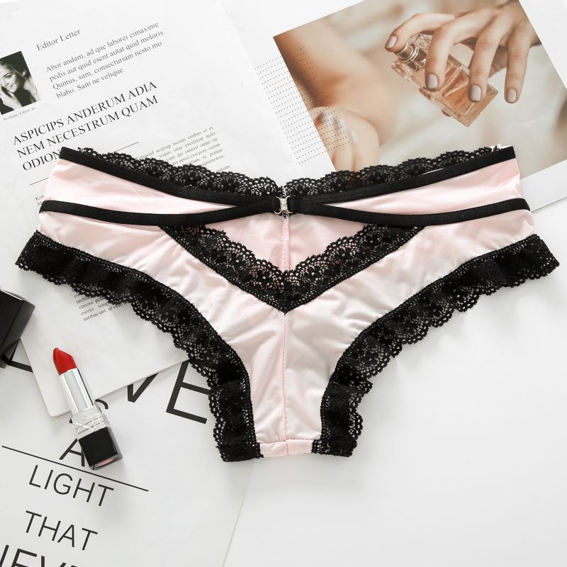 ENFINY Women Lace Stitching Panties Sexy Low Waist Cotton Crotch Briefs Underwear Silkly Comfort Bow Twist Panties x