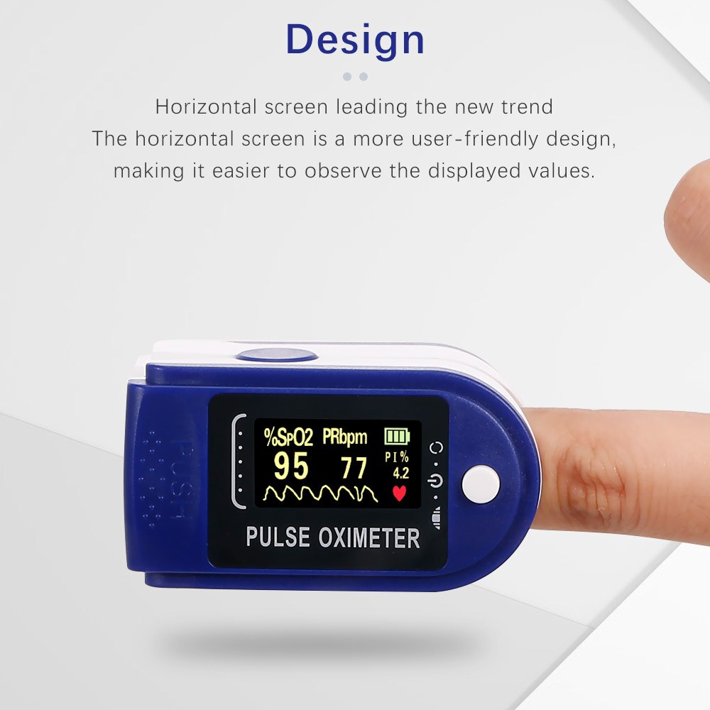 Digital finger pulsoksymeter mini spo 2 monitor oksygenmetningsmonitor pulsfrekvens perfusjonsindeks måleenhet