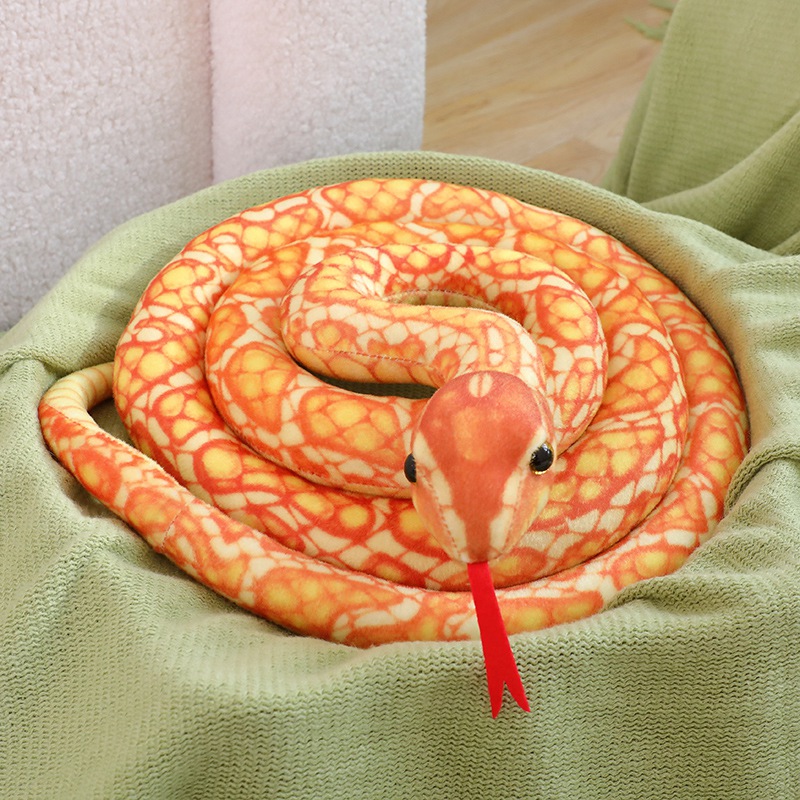 Jouet en peluche Python artificiel, Long serpent, jaune, Orange, vert, décoration de maison, décorations de: Violet / 51cm-99cm
