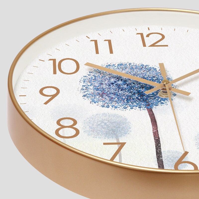 Round Mute Modern Large Wall Clock Clocks for Home Kitchen Living Room Decor Battery Operated Silent