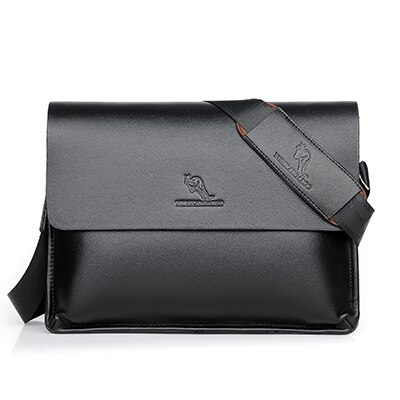 Neue Tasche Leder Umhängetaschen Schulranzen pu Leder lässig Geschäft Bote Tasche für Jahrgang Männlichen Schulter Tasche: Schwarz