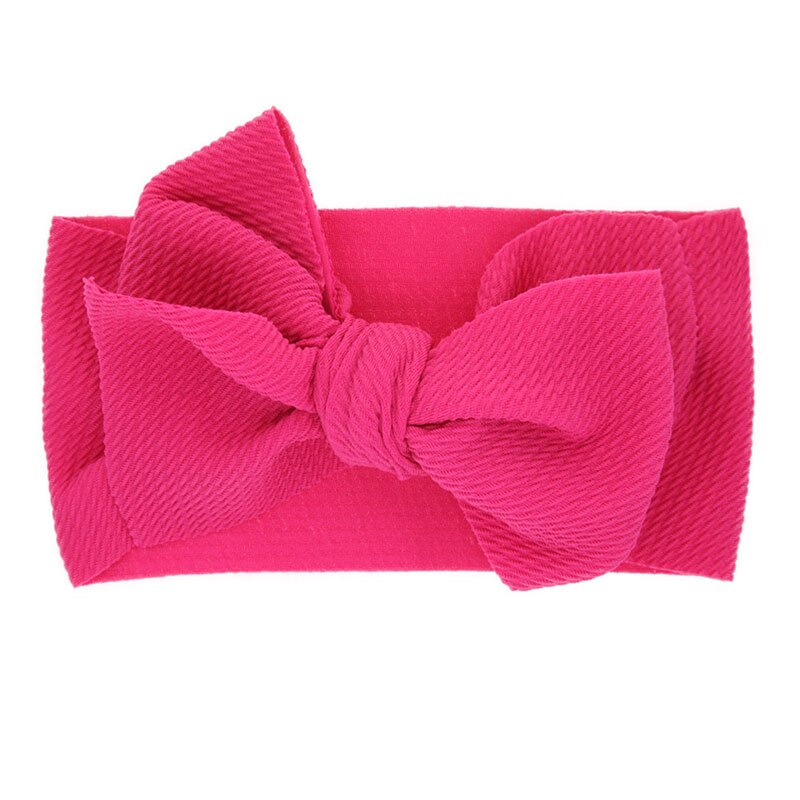 Bandeau à gros nœud pour bébé | En tissu noué de , accessoires pour cheveux, BH615: Hot pink