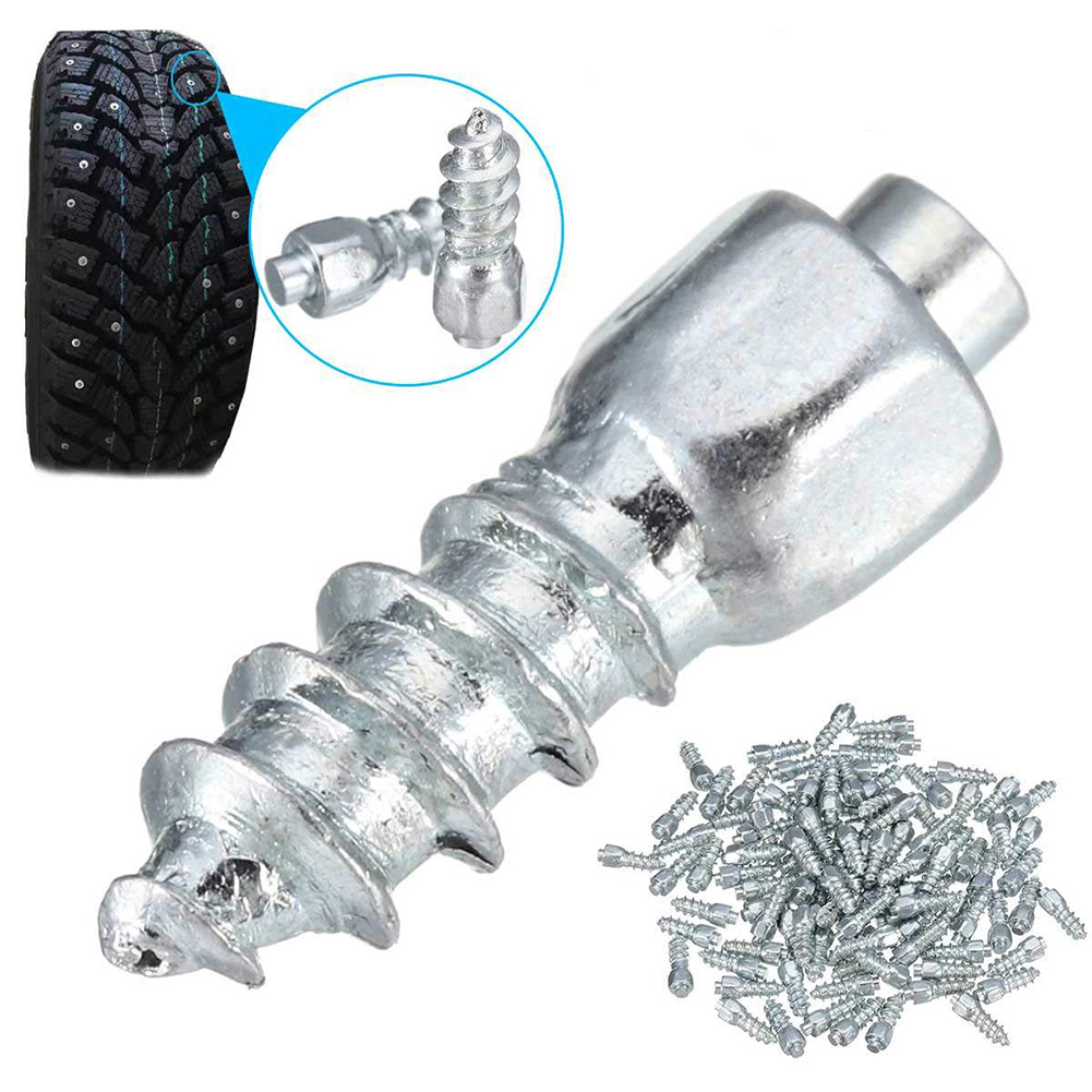 100PCS 12mm Tire Studs Carbide Screw Snow Spikes Anti-Slip Anti-ice for Car/SUV/ATV/UTV with Installation Tool Car Tire Stud