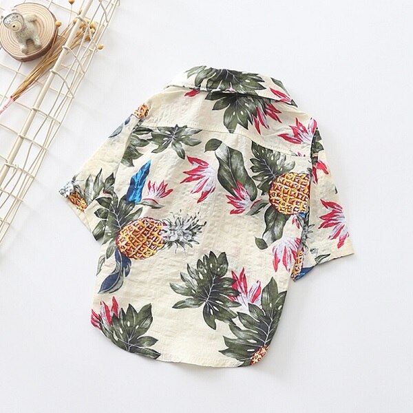 Hundeskjorter bomuld sommer strandvest kortærmet sommer strandvest kortærmet kæledyrstøj hundetop blomstret t-shirt hawaiianske toppe