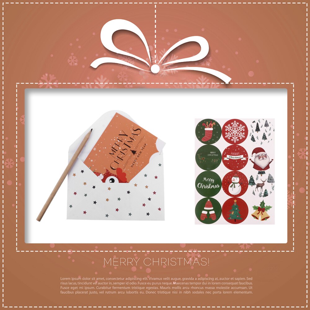 24 impostato biglietti d'auguri di natale pratici biglietti di benedizione creativi festivi forniture di natale carte di benedizione dei cartoni animati per la casa