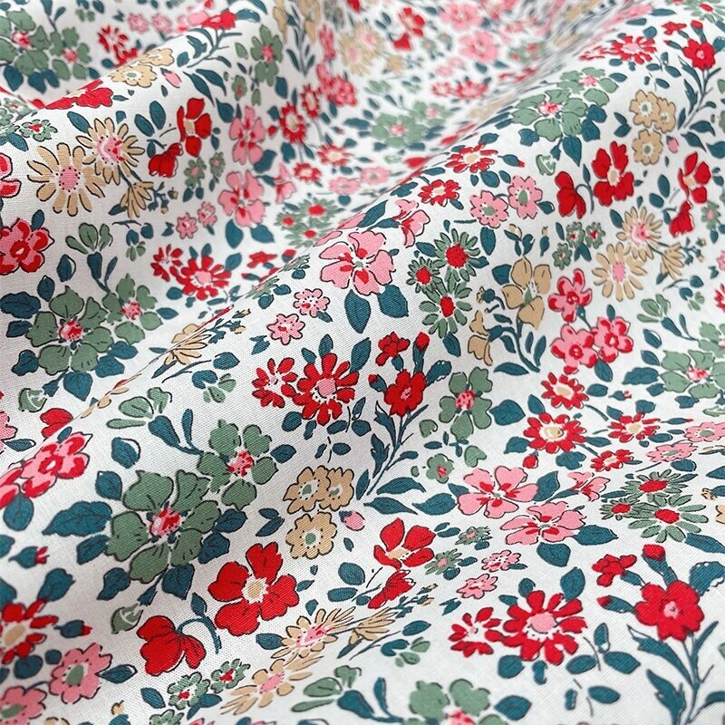 Tissu En Popeline De Coton 145X50Cm, Petit Tissu Bloemen Giet Confectie De Gewaden D'été, vêtements Pour Enfants, Tissu De Travail