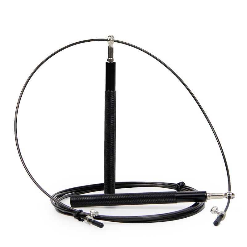 Aluminium Speed Jump Rope Crossfit Fitness Training 3M Adjustable Stainless Steel Wire Home Gym Skipping Ropes: Black