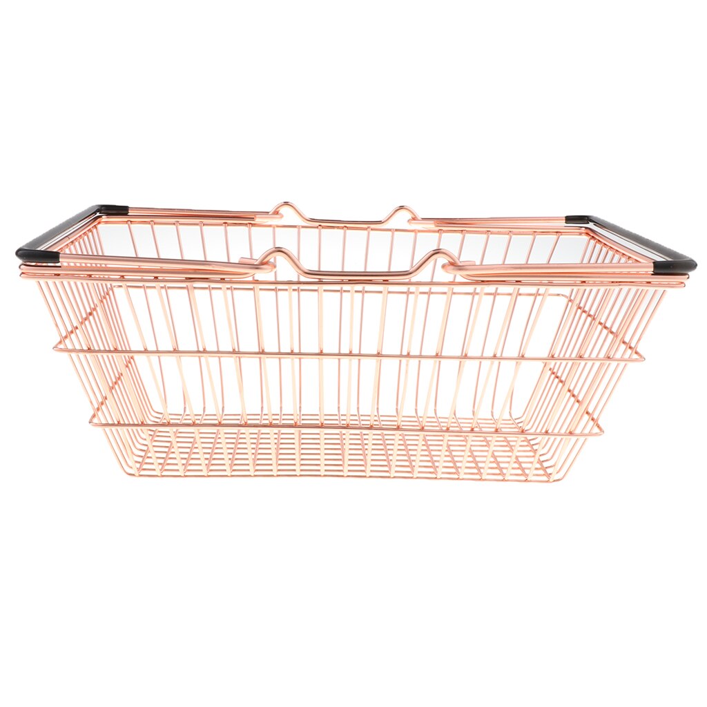 Mini Winkelmandje Opslag Speelgoed Pen Kaarten Houder Bureau Opslag Speelgoed: Rose Gold L