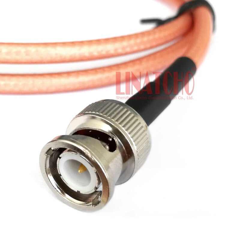 1 meter long RG142 low loss silver plate double shield jumper cable BNC male to BNC male coaxial cable