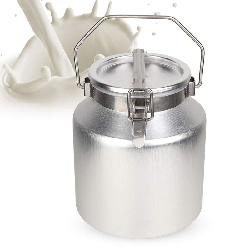 5 liters mælketank i aluminiumlegering, mælketank i aluminiumlegering med forseglet låg kan transportere mælkefermenteringstønder