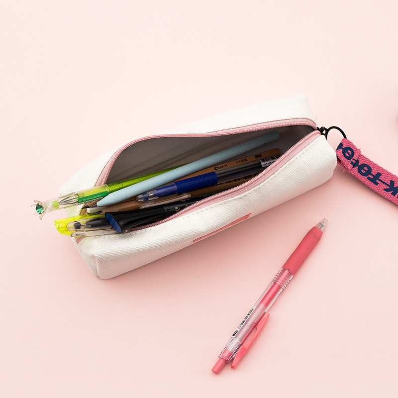 Pencil Case Simple Style Zipper Pencil Bags Pen Holders School Supplies Stationery Pencil Box for Boys or Girls