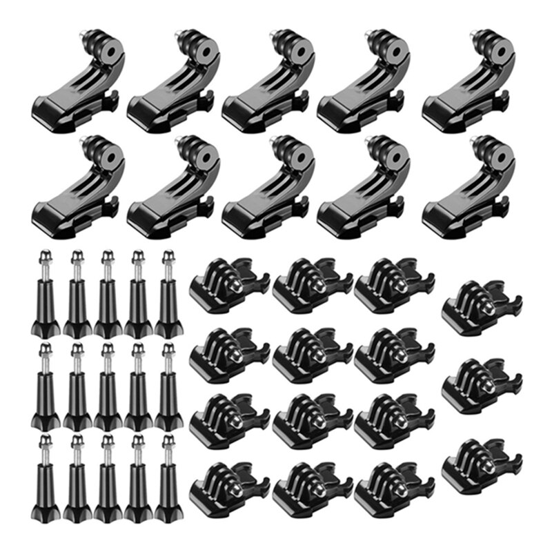 Kit d'accessoires 8-en-1 pour Gopro, fixation de base à pince à boucle, montage rapide à Surface verticale support à boucle en J, longue vis à oreilles f