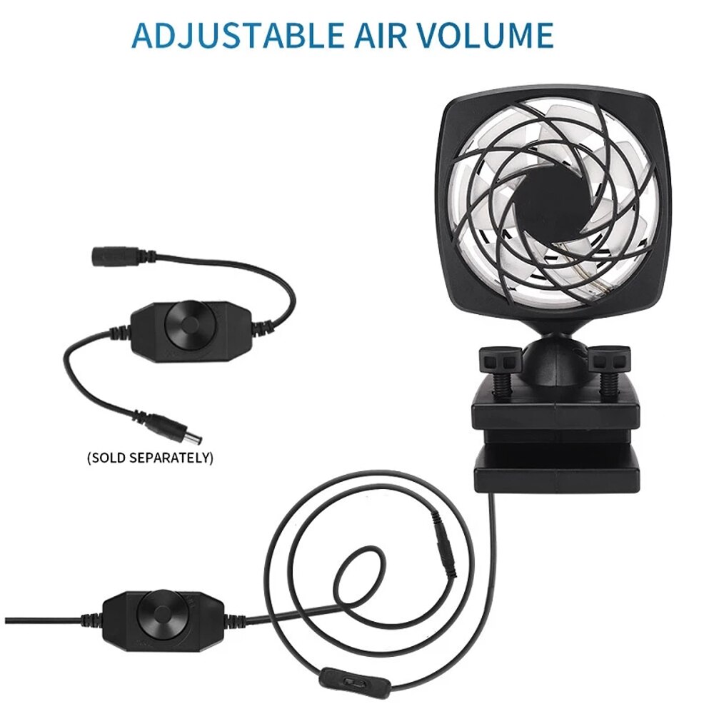 NICREW – ventilateur d'aquarium 360-110 V, contrôle automatique de la température, système de refroidissement à eau rotatif 240 degrés, silencieux, détachable