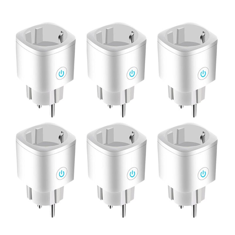 EU 16A Power Monitor Timing Function Smart Plug WiFi Socket Tuya SmartLife APP Remote Control Works With Alexa Google Assistant: 6pcs