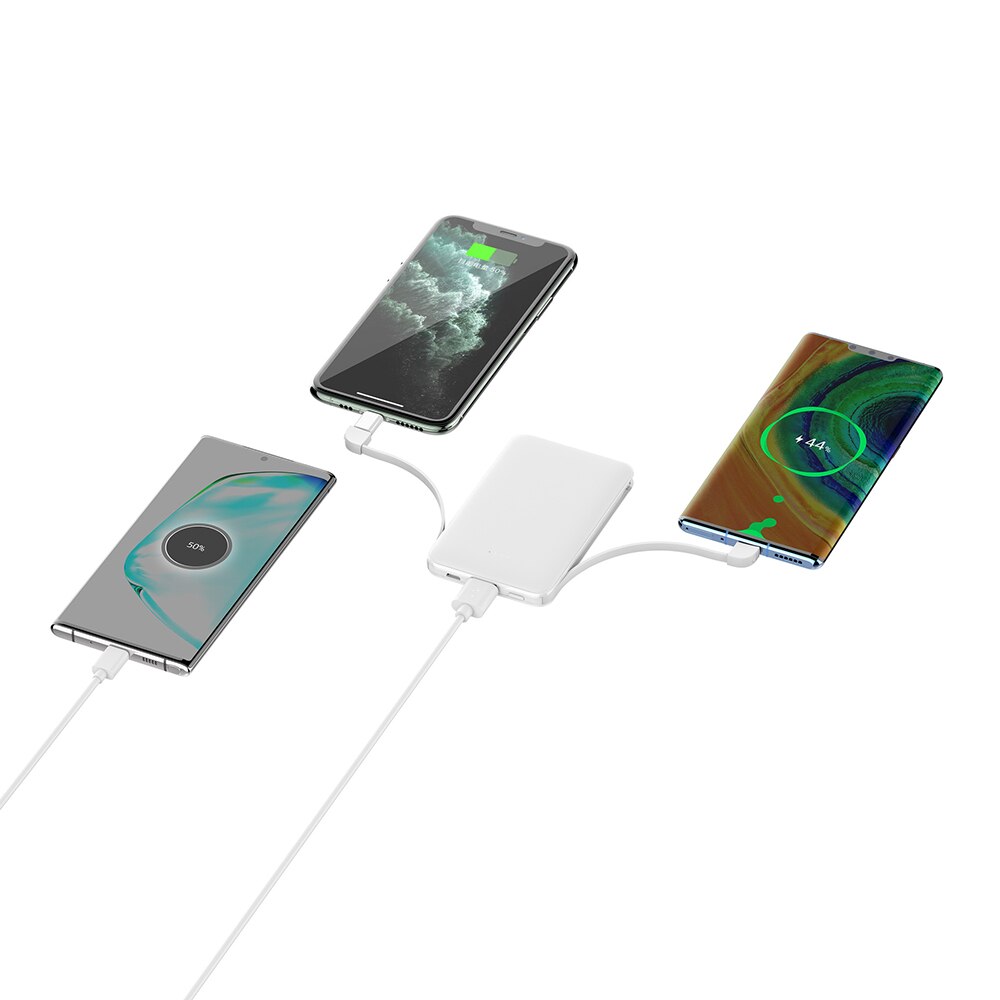PINZHENG Energie Bank 5000mAh Gebaut-in Dual Kabel Tragbare Ladegerät Schnelle Aufladen Energie Ultra Dünne Batterie Ladegerät Energie