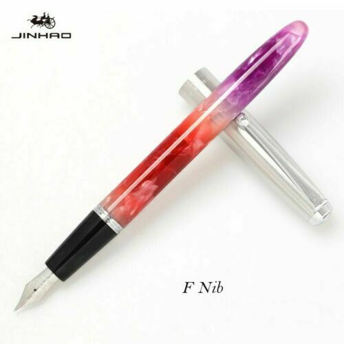 Jinhao 51a akryl/tre fyllepenn blekk penn kalligrafipenn ef/f/håndlaget erstatning fude nib skrivesaker kontor skolerekvisita: Meimei akryl f