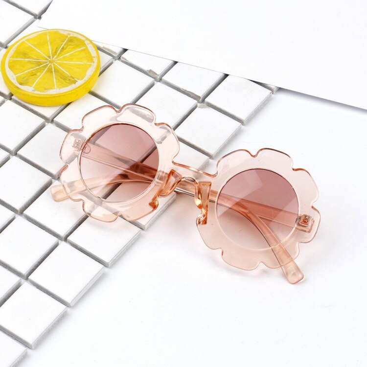 Stilfulde børn drenge piger børn retro runde  uv400 solbriller beskyttelsesbriller baby solbriller: Ren lyserød