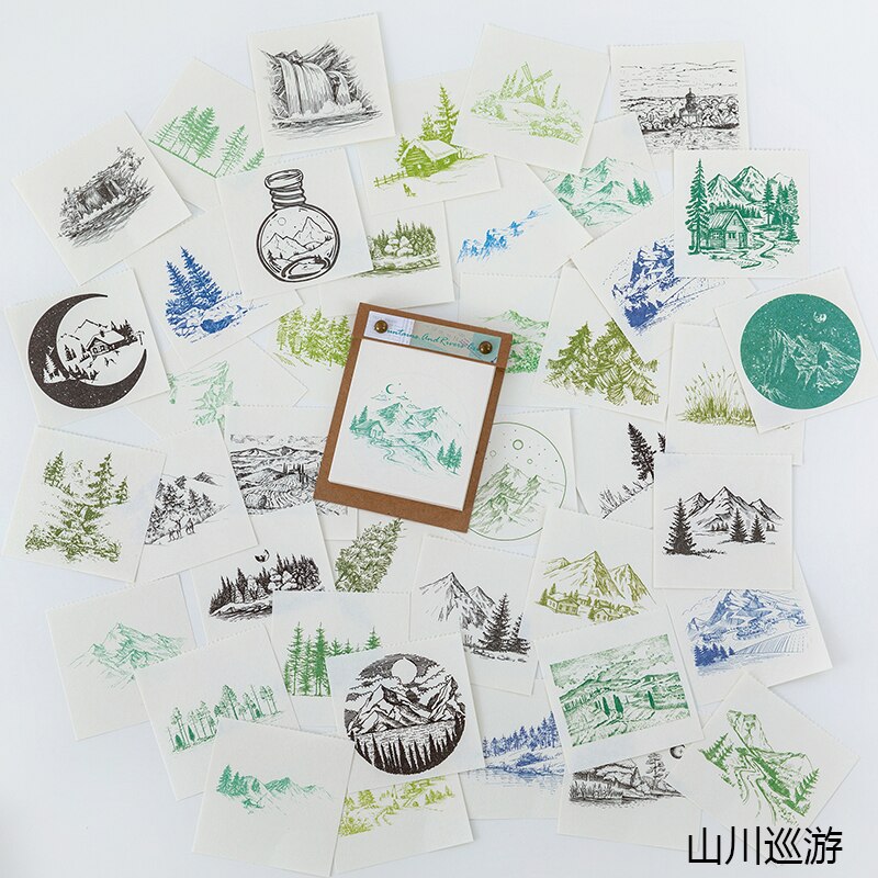 Livre de voyage avec animaux de la Jungle, 50 feuilles de papier artisanal rétro décoratif Vintage pour Scrapbooking, planificateur de Journal intime, DIY bricolage: B