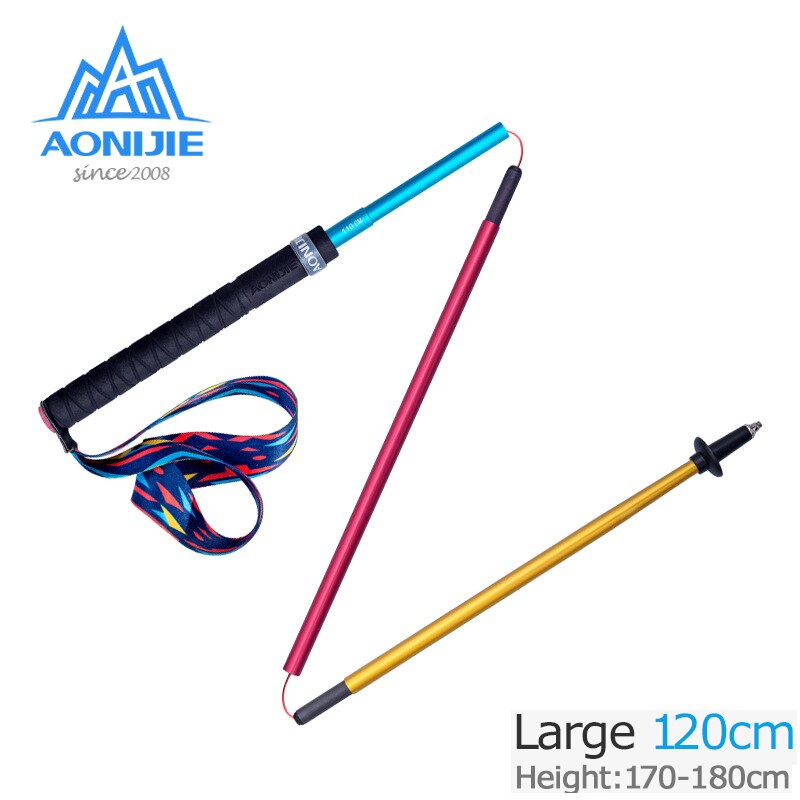 2PCS AONIJIE Light Weight Folding Collapsible Quick Lock Trekking Cane Pole Hiking Pole Clamp Trail Walking Stick Carbon Fiber: E4201Col-1 pcs 120cm