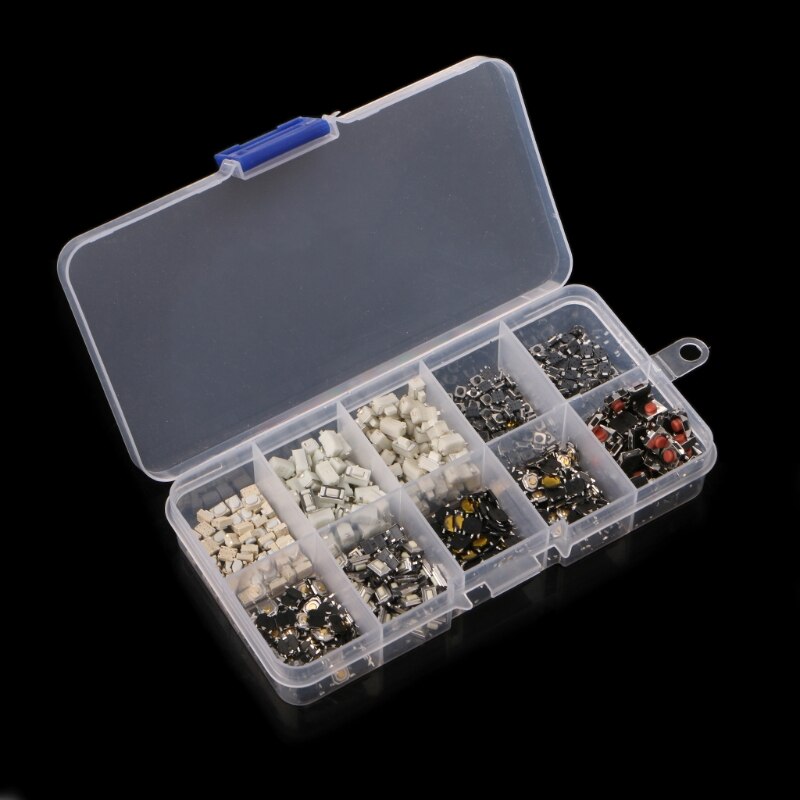 500Pcs/set 10 Value Momentary Tactile Push Button Switch Mini Micro PCB Touch Switch