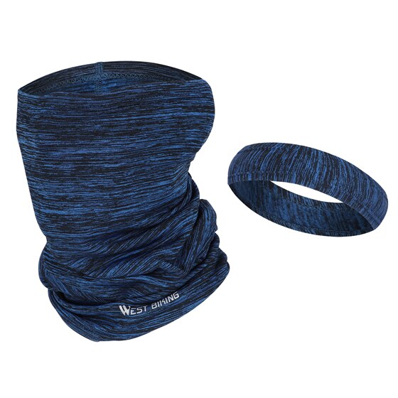 ovest bicicletta Ciclismo Viso Maschera Della fascia Degli Uomini di sport Sudore fascia Antivento collo più caldo Bandana Panno Morbido di Inverno Della Bicicletta Della Bici Maschere: blu impostato
