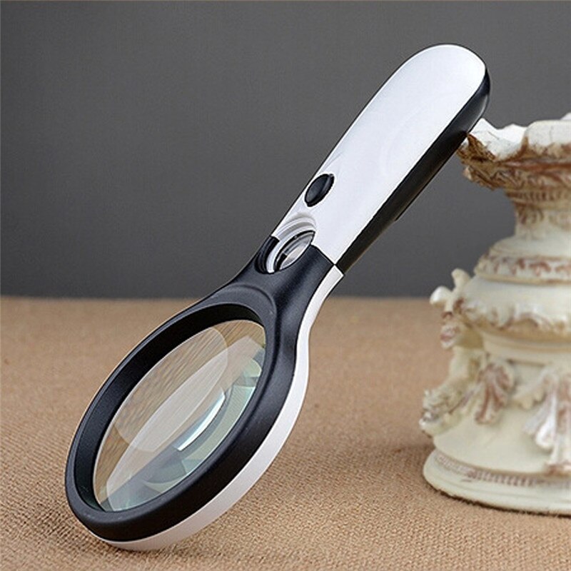 Handheld 3X 45X Illuminated Magnifier Microscope Magnifying Glass Aid Reading for Seniors loupe Jewelry Repair Tool With 3 LED