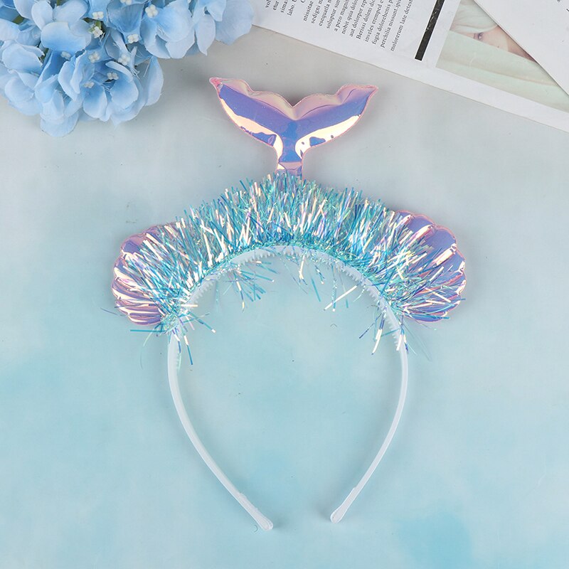Diadema con corona de de sirenita, sombrero con cola de sirena, ACCESORIOS FOTOGRÁFICOS para niña, de cumpleaños, accesorios para el cabello de sirena