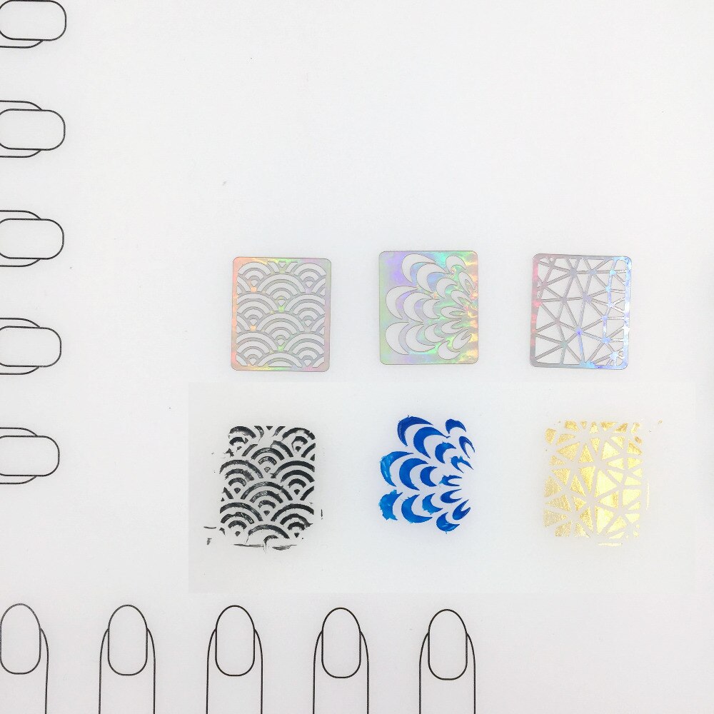 6/12/24 Uds plantillas para manicura pegatinas estampadas uso múltiple vinilos uñas puntas manicura pegatinas reutilizables Kit de juego de guía