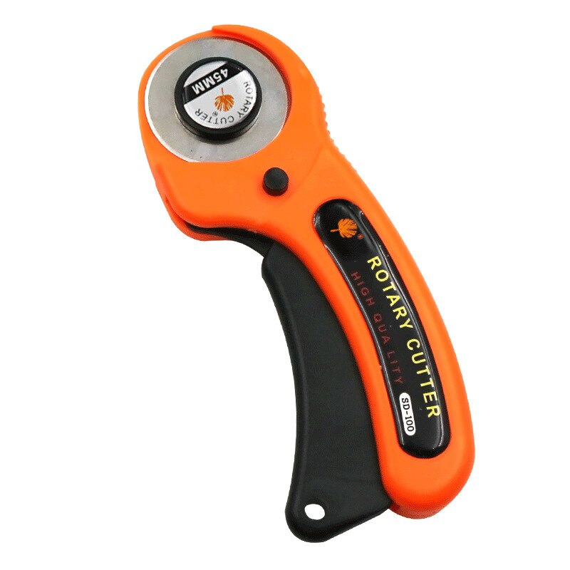 45mm Patchwork Roller Knife Cutting Knife Leather Paper Fabric Craft Fabric Rotary Cutting Knife DIY Sewing Accessories: Orange