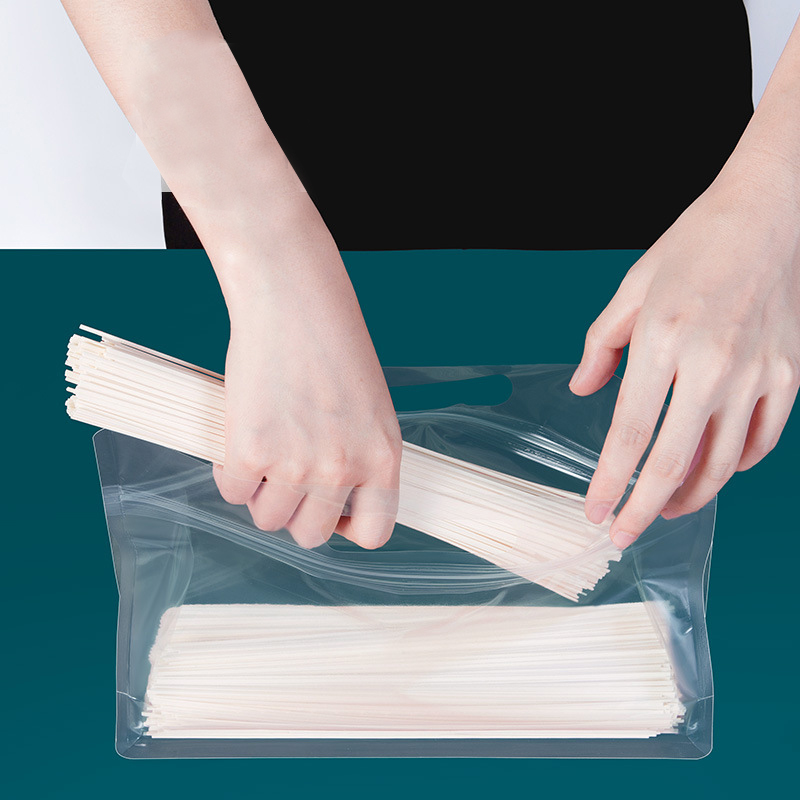 Bolsa autoportante transparente esmerilada gruesa, bolsa con cierre de cremallera para té, flor de caramelo, arroz, cebo de comida para gatos, bolsa de sellado de ocho bordes, 1 ud.