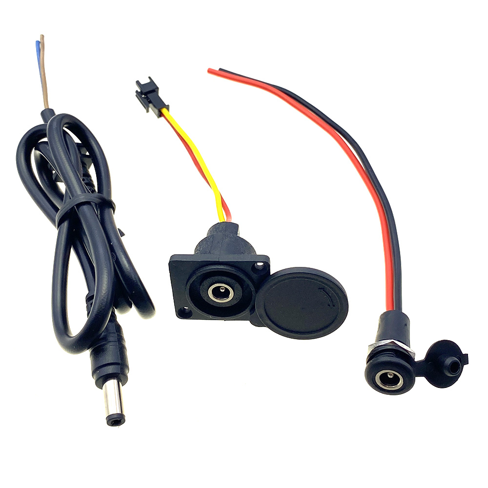  Electric Bicycle Charging Head Lithium Battery Output Line 60V Round Male and Female Base DC Charger Plug Socket RCA Connector