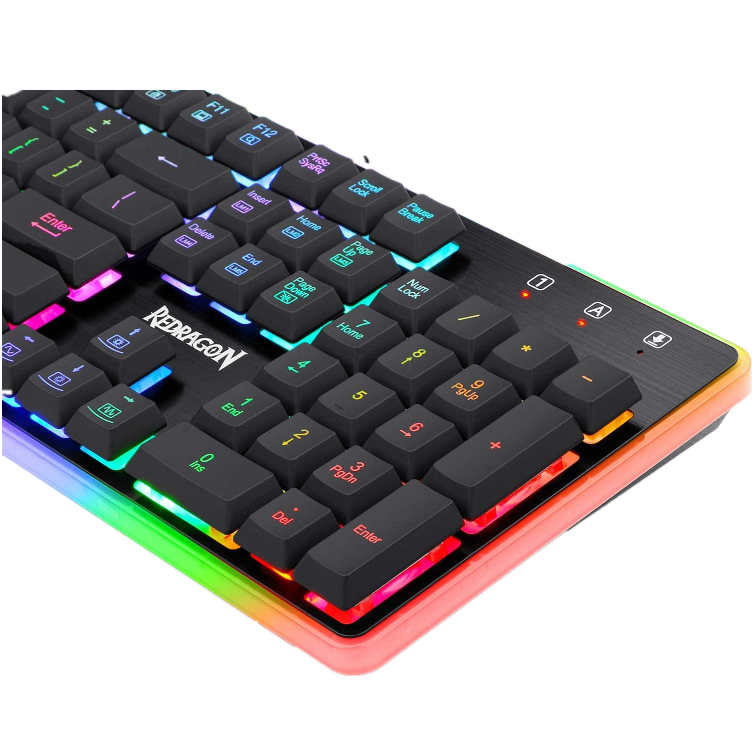 Redragon K509 RGB Gaming Keyboard RGB LED Backlit Illuminated 104 Key Silent Keyboard with Wrist Rest for Windows PC Games