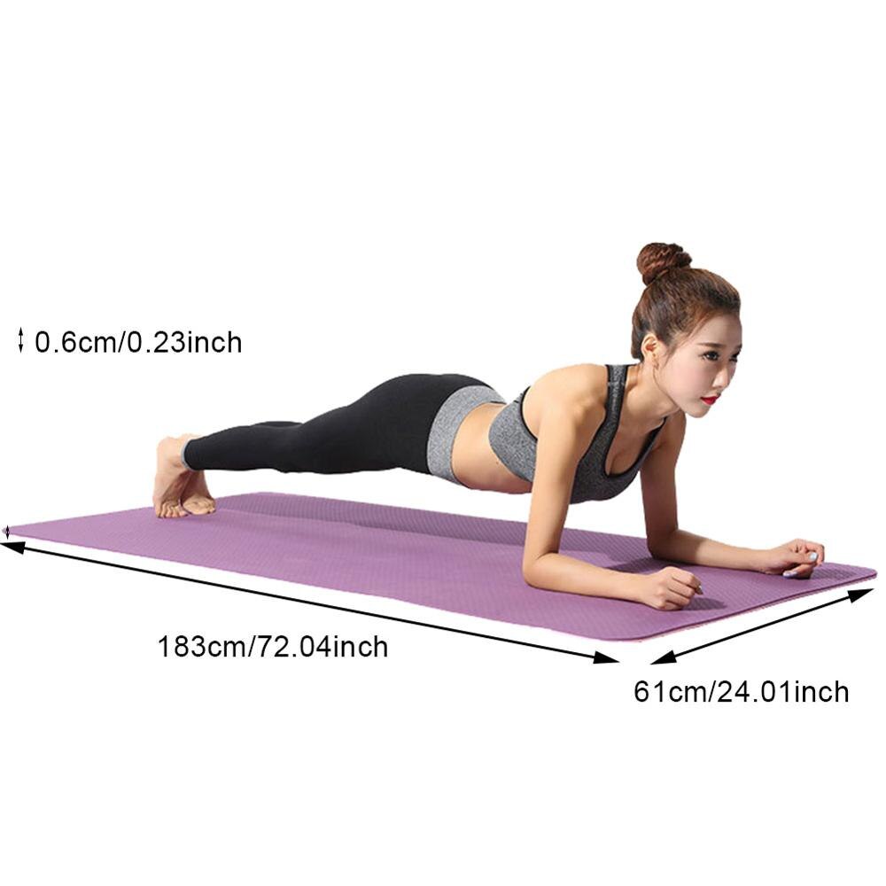 6Mm Dikke Tpe Twee-Kleur Yoga Mat Sport Mat Milieuvriendelijke Smaakloos Antislip Fitness Outdoor mat