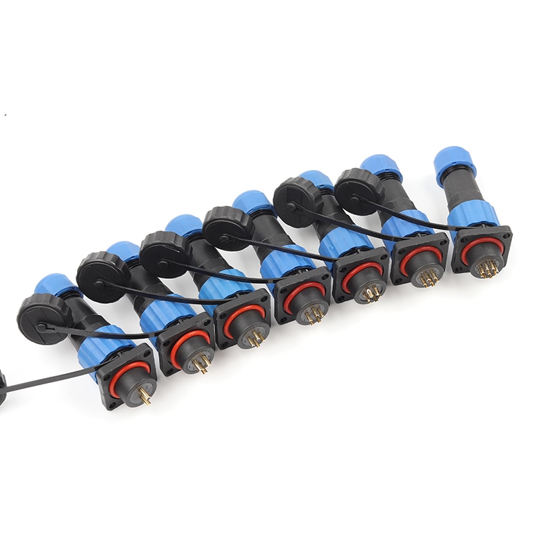 SP16 Waterproof Connector IP68 Cable Connector Plug &amp; Socket Male And Female 2 3 4 5 6 7 9 Pin Square Aviation Plug DIY YOU