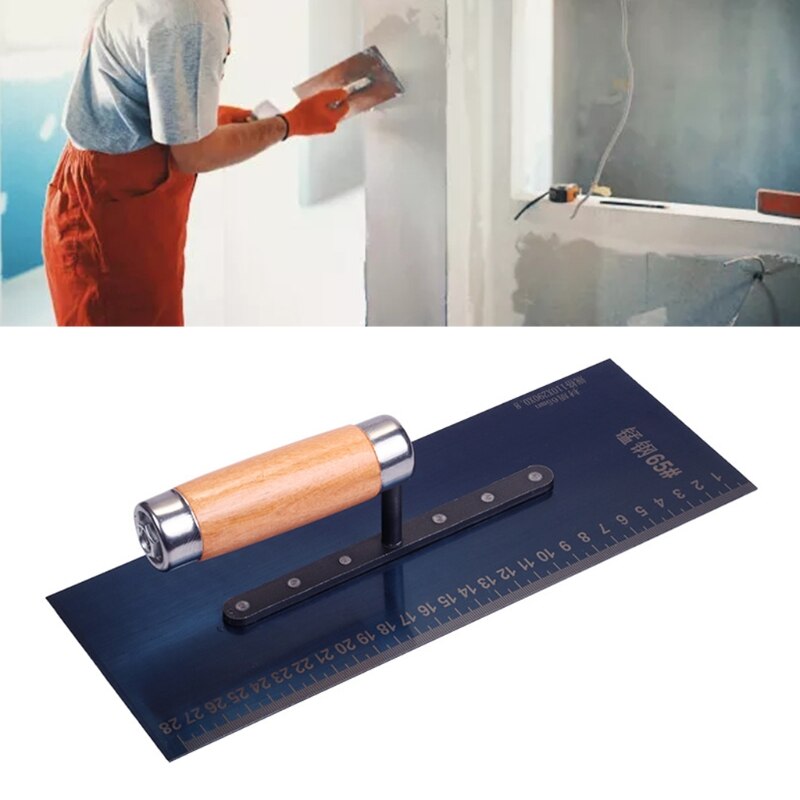 Metal Stainless Steel Wooden Handle Plastering Coat Float Trowel Structure Concrete Spatula Tool 28x11x11.5/28x10x11cm M4YD