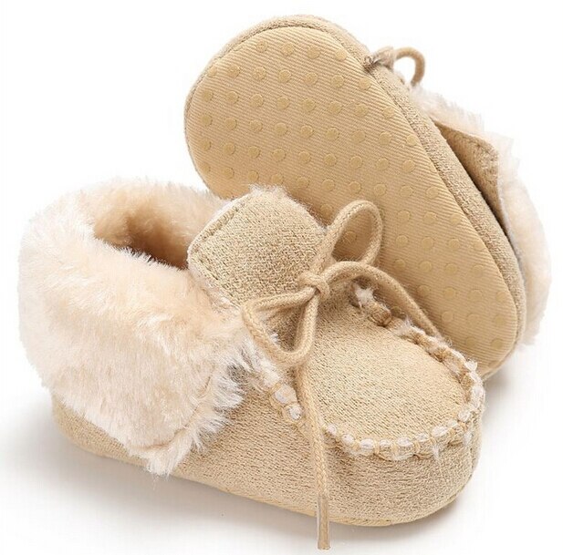 Infant Baby Boys Girl Soft Sole Mocassins Snow Bootes Prewalker Kids Toddler Girls Newborn Non-slip Winter Warm Mocassins Shoes: Brown / 7-12 Months