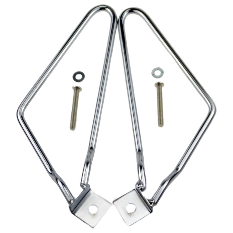 Universal Left&Right Silver Universal Saddle Bag Support Bar Mount Bracket