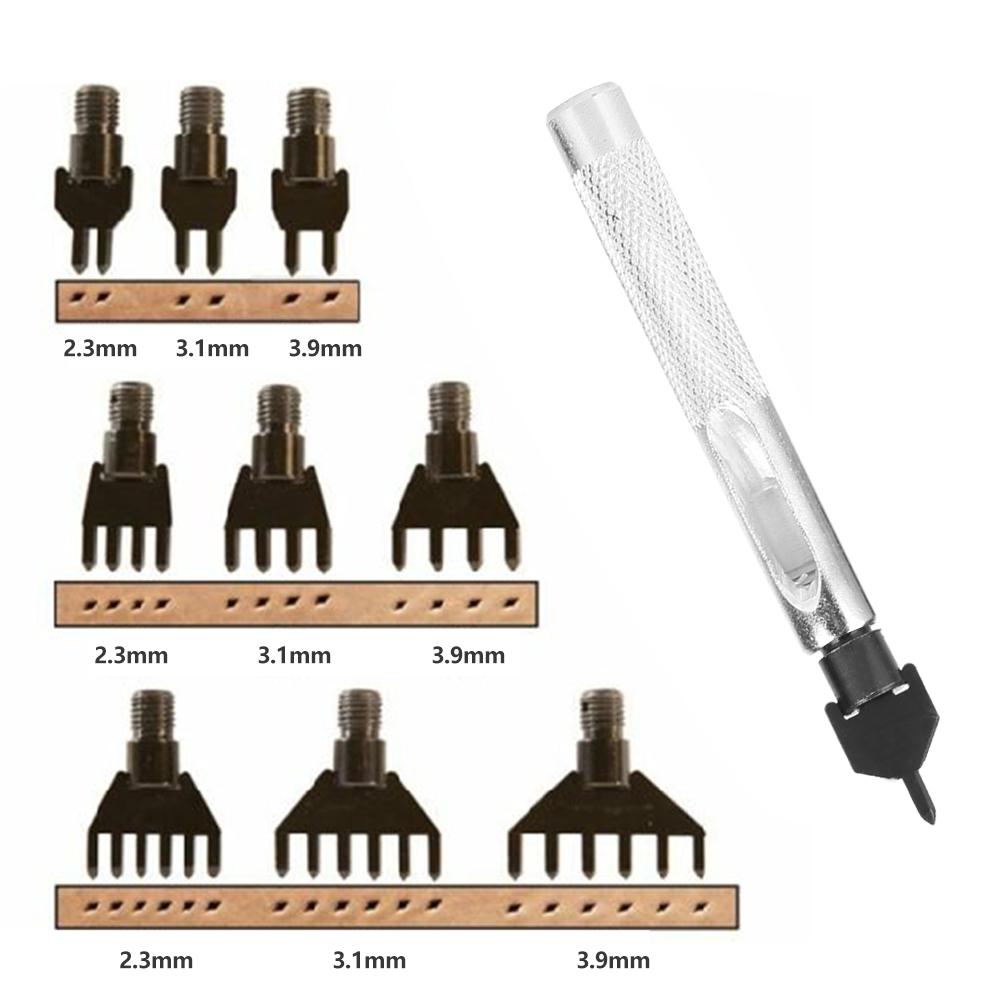 10pcs/lot Punch Tool Leather craft Tools Leather Hole Stitching for Leather Belt High Strength Steel Clothes Punching