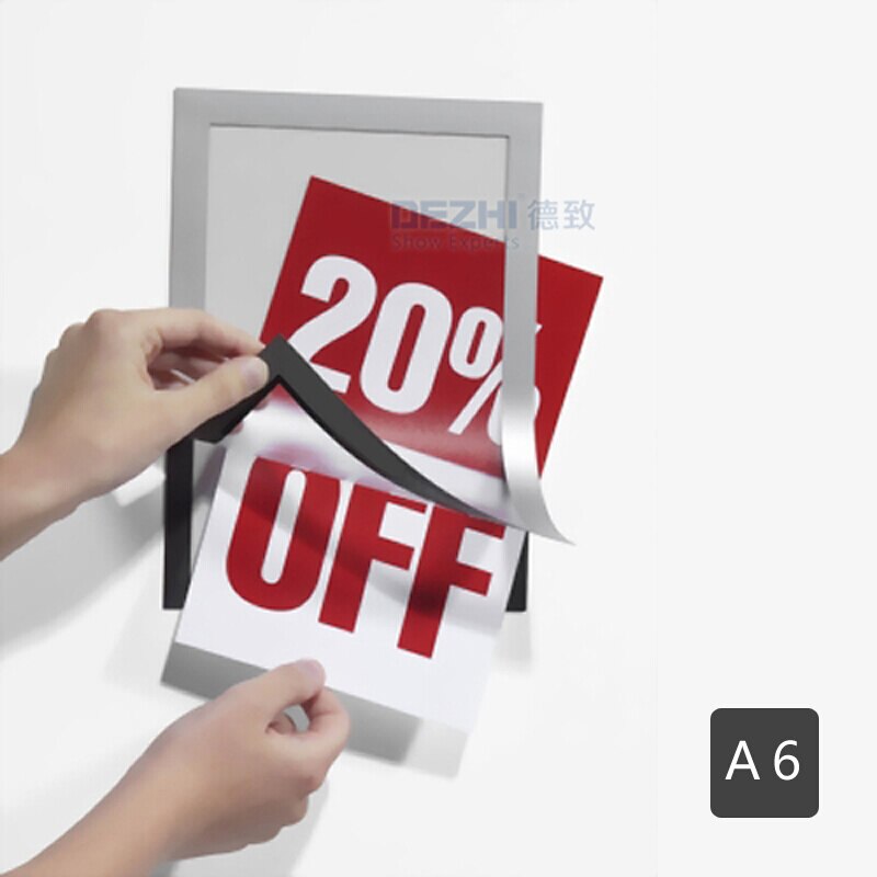 210x297mm PVC Magnetic Office Badge Indoor Wall Mount Sign Holder Display INFO Poster Door Sign: A6 105x148mm