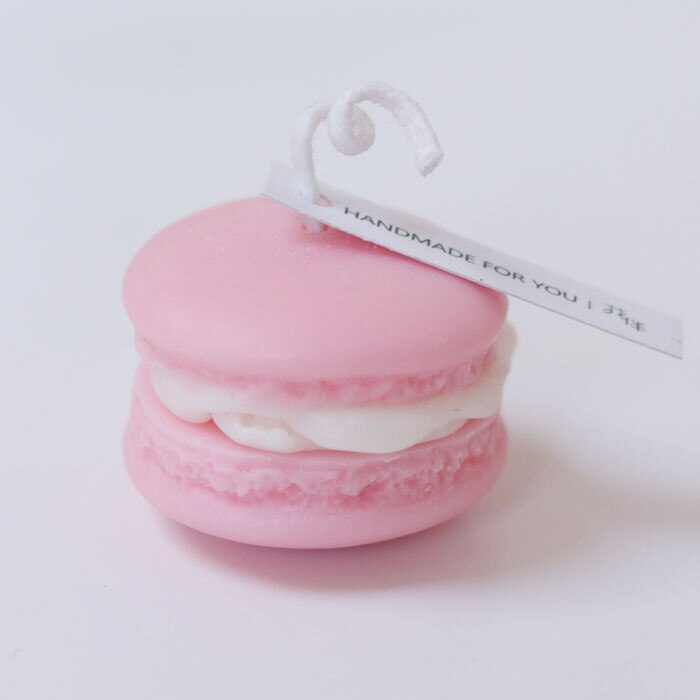 Bougies parfumées Macaron, gâteau , cire de soja, aromathérapie, décoration de maison, d'anniversaire et de mariage: pink