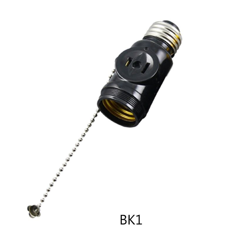 E26 Bulb Socket to 2 Outlet Adapter Light Holder Splitter with/without Pull Chain Switch for Workshop Garage Utility Room: 1