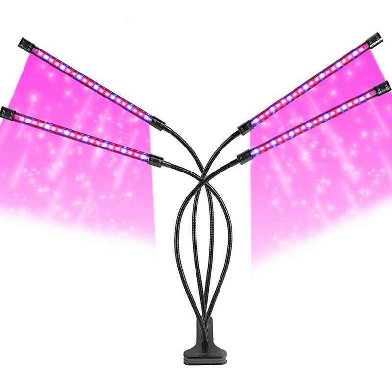 Vækstlys plantelys til indendørs planter , 40w 80 led pærer, gg lampe til plantevækst med 3/9/12h timer 10 dæmpbare